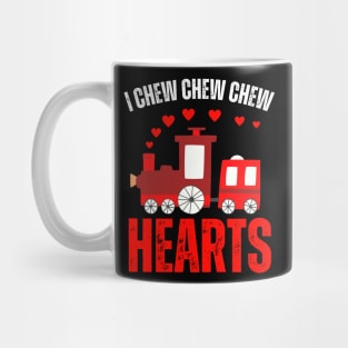 Kids valentines heart crusher train Mug